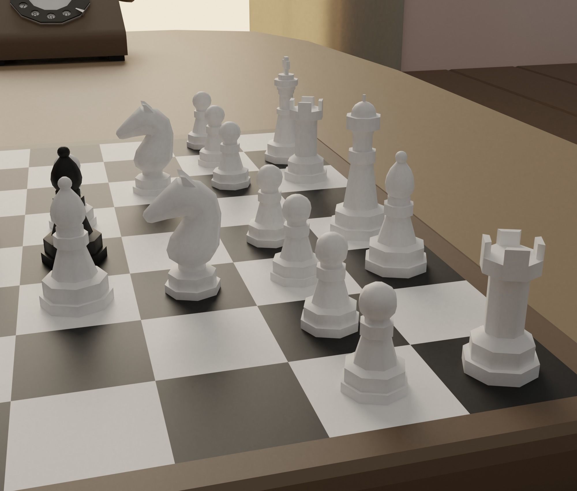 Living-room tv stand with drawers Low-poly 3D model_12