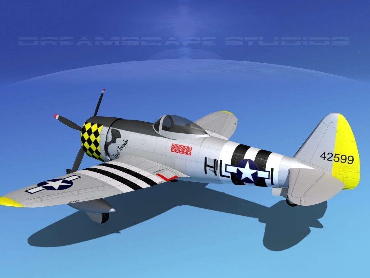 Republic P-47D Thunderbolt V07 3D model_8