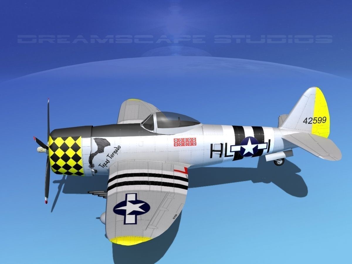 Republic P-47D Thunderbolt V07 3D model_9