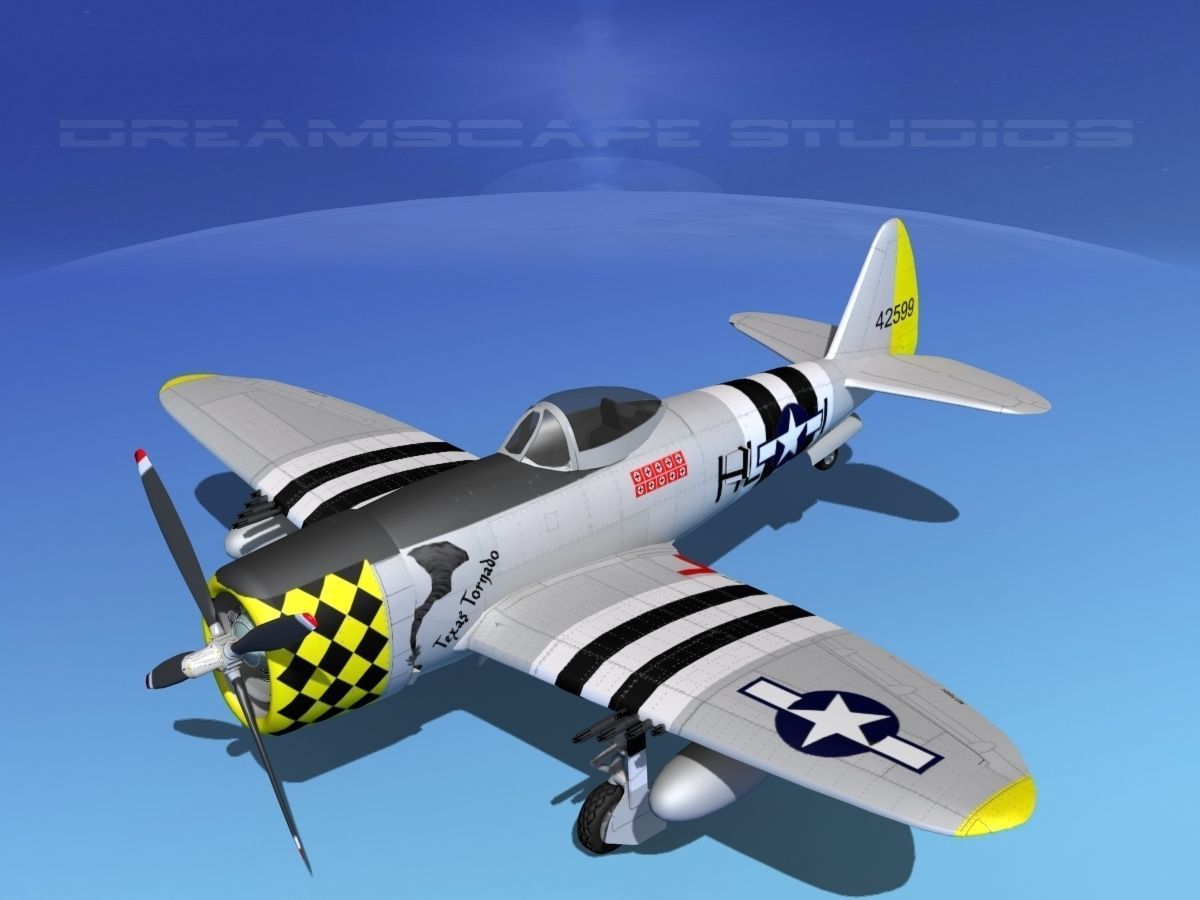 Republic P-47D Thunderbolt V07 3D model_10