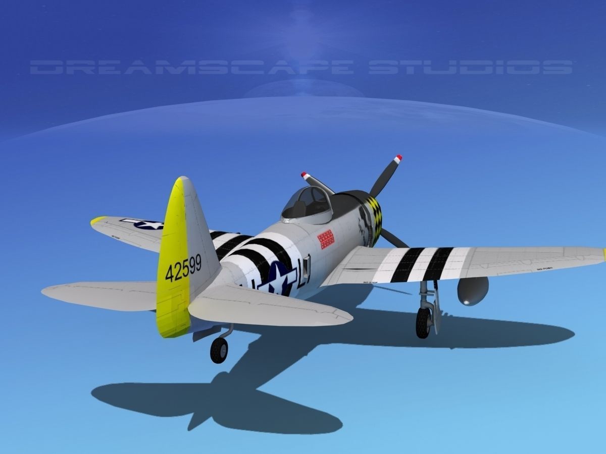 Republic P-47D Thunderbolt V07 3D model_6