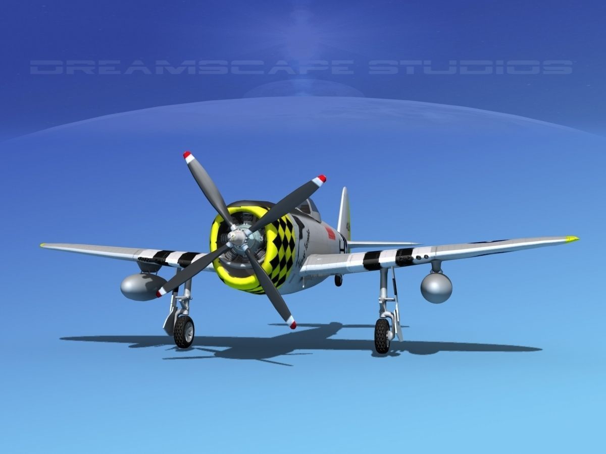 Republic P-47D Thunderbolt V07 3D model_1