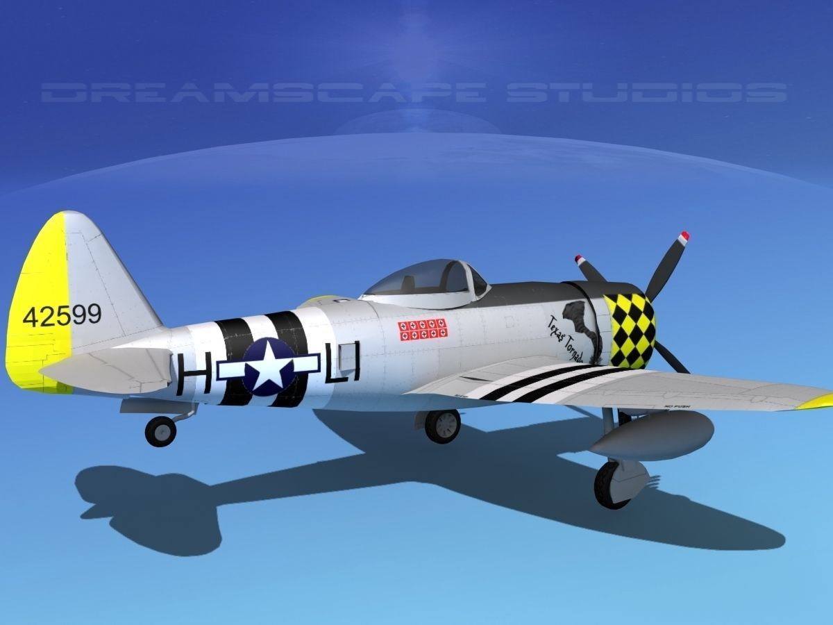Republic P-47D Thunderbolt V07 3D model_5
