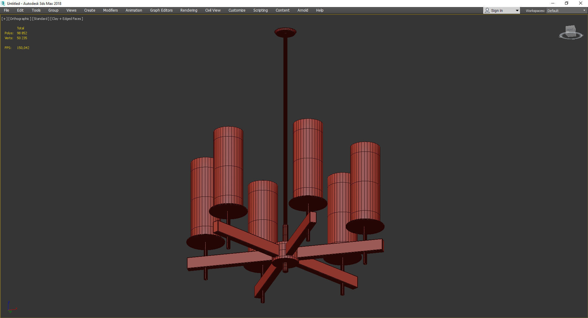 TUXEDO CHANDELIER Low-poly 3D model_2