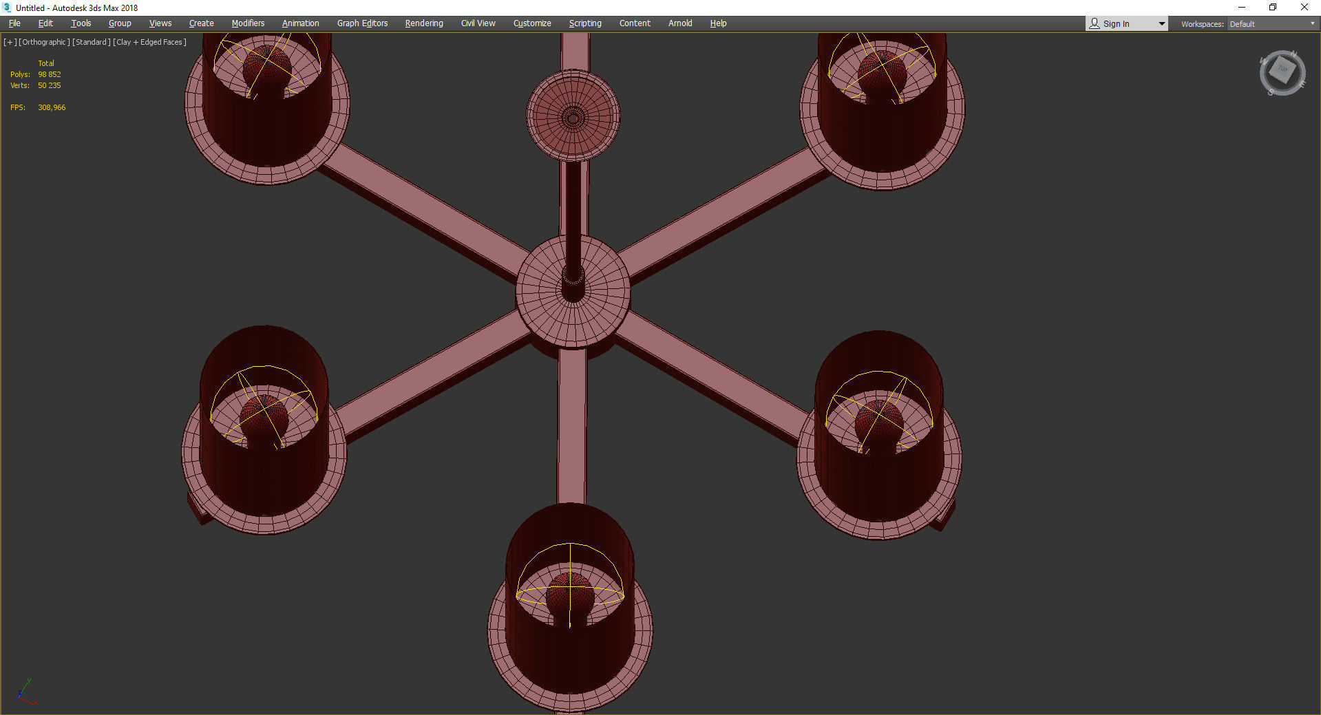 TUXEDO CHANDELIER Low-poly 3D model_4