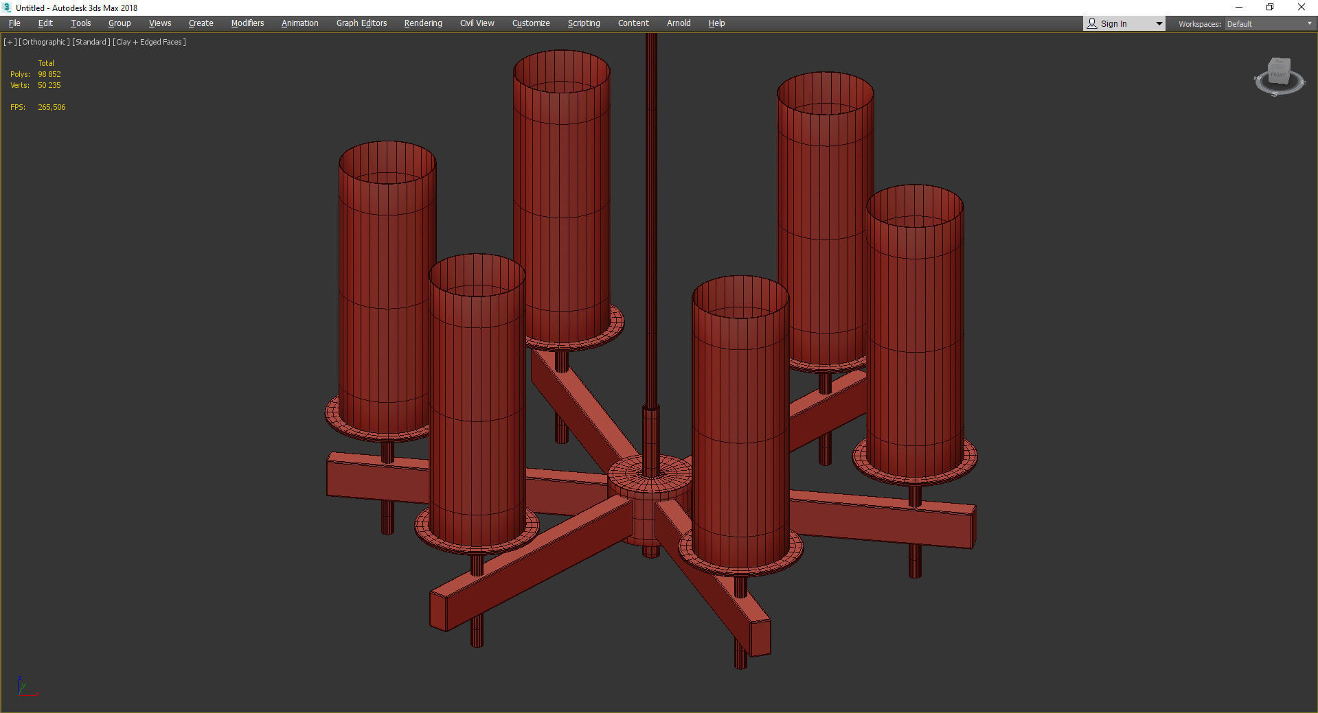 TUXEDO CHANDELIER Low-poly 3D model_3