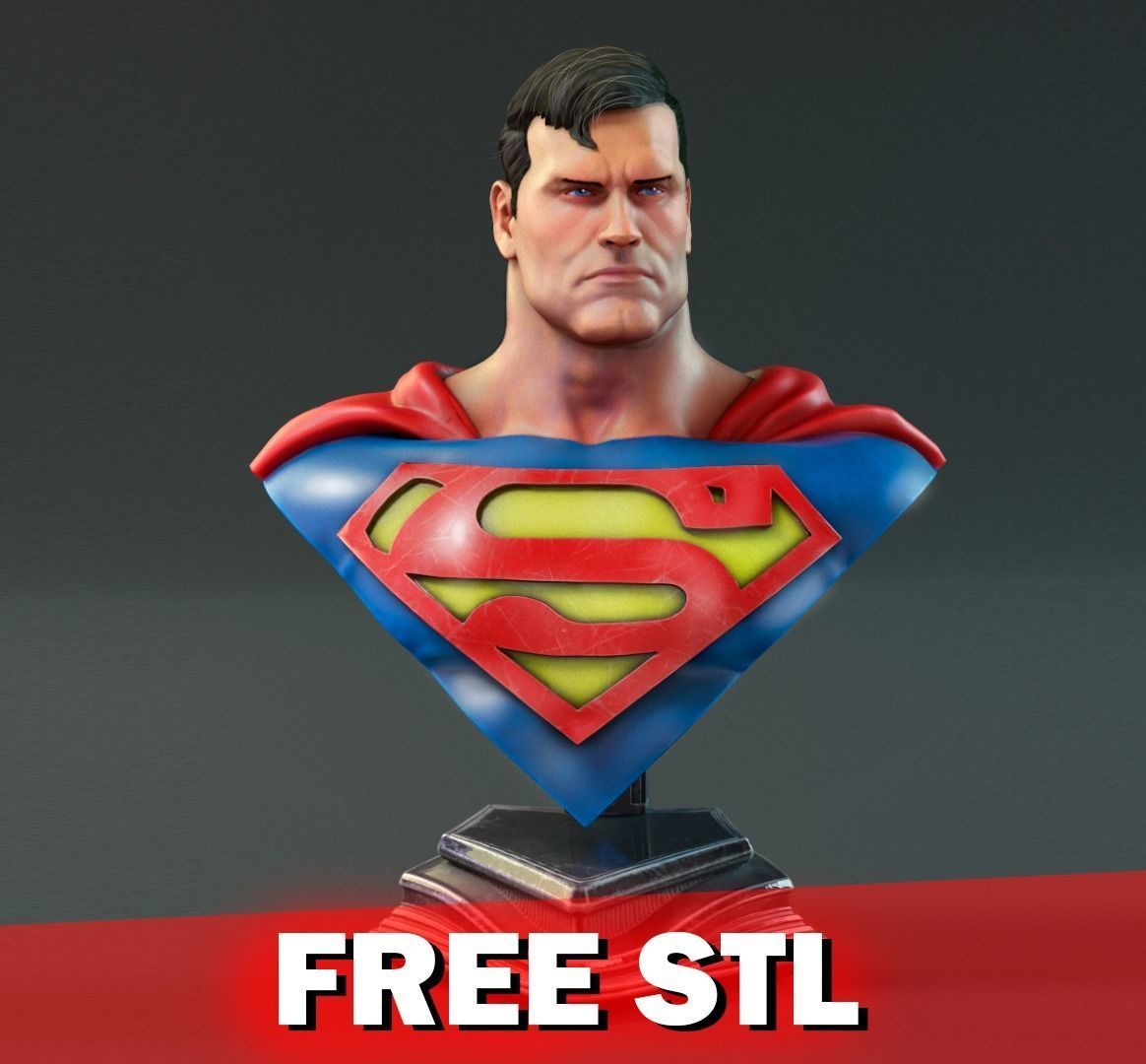 Superman - Bust Free 3D print model_6