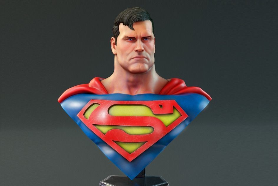 Superman - Bust Free 3D print model_3