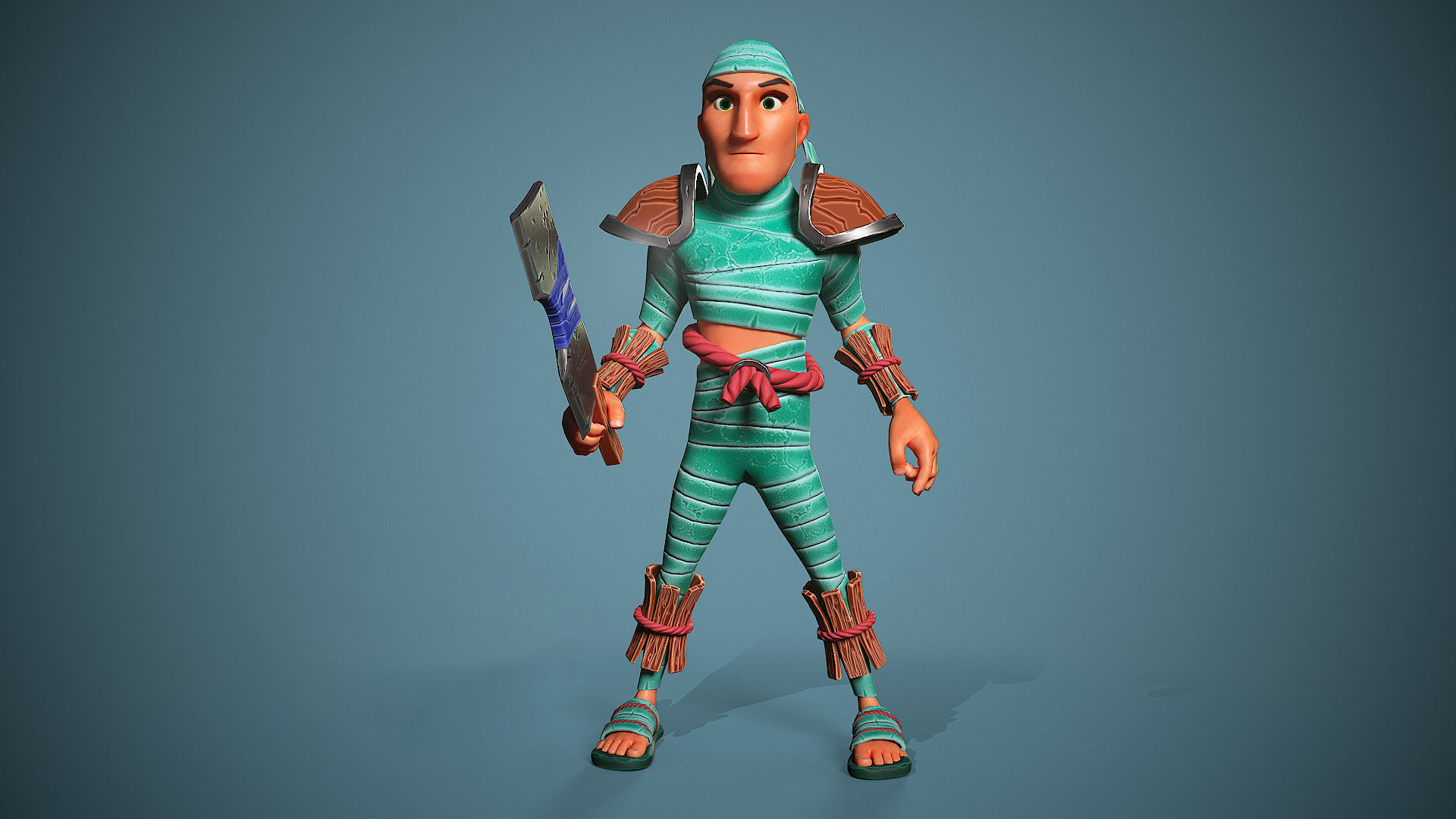 Warrior Frenk Low-poly 3D model_2