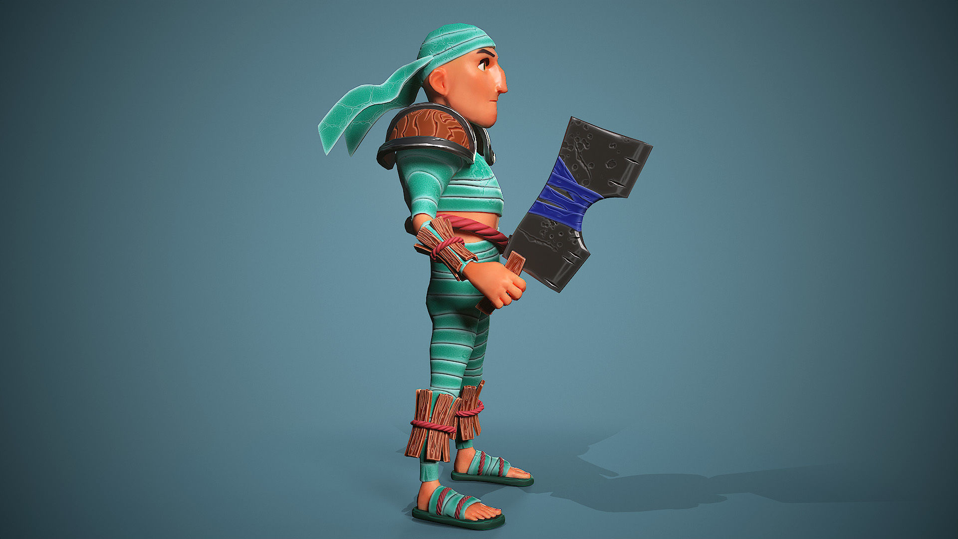 Warrior Frenk Low-poly 3D model_3