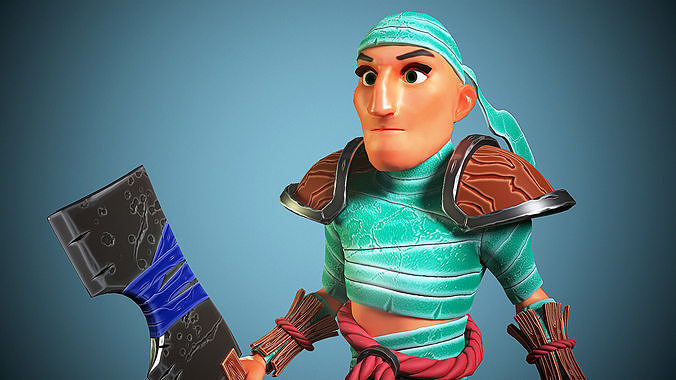 Warrior Frenk Low-poly 3D model