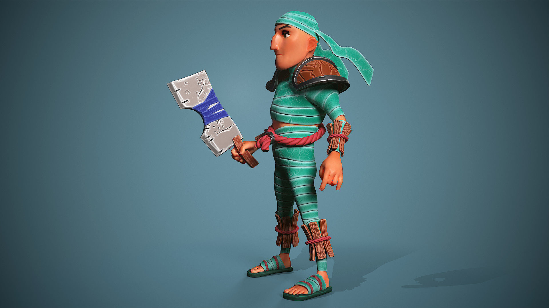 Warrior Frenk Low-poly 3D model_6
