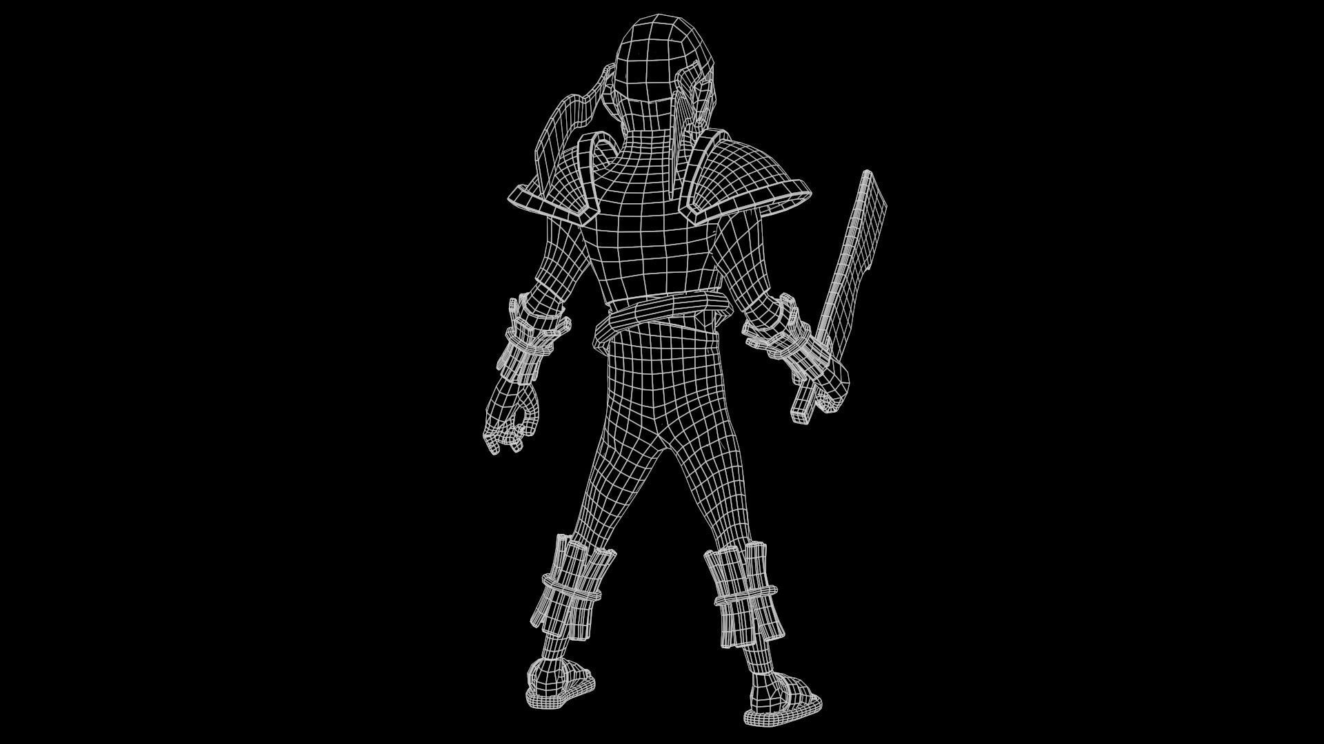 Warrior Frenk Low-poly 3D model_10