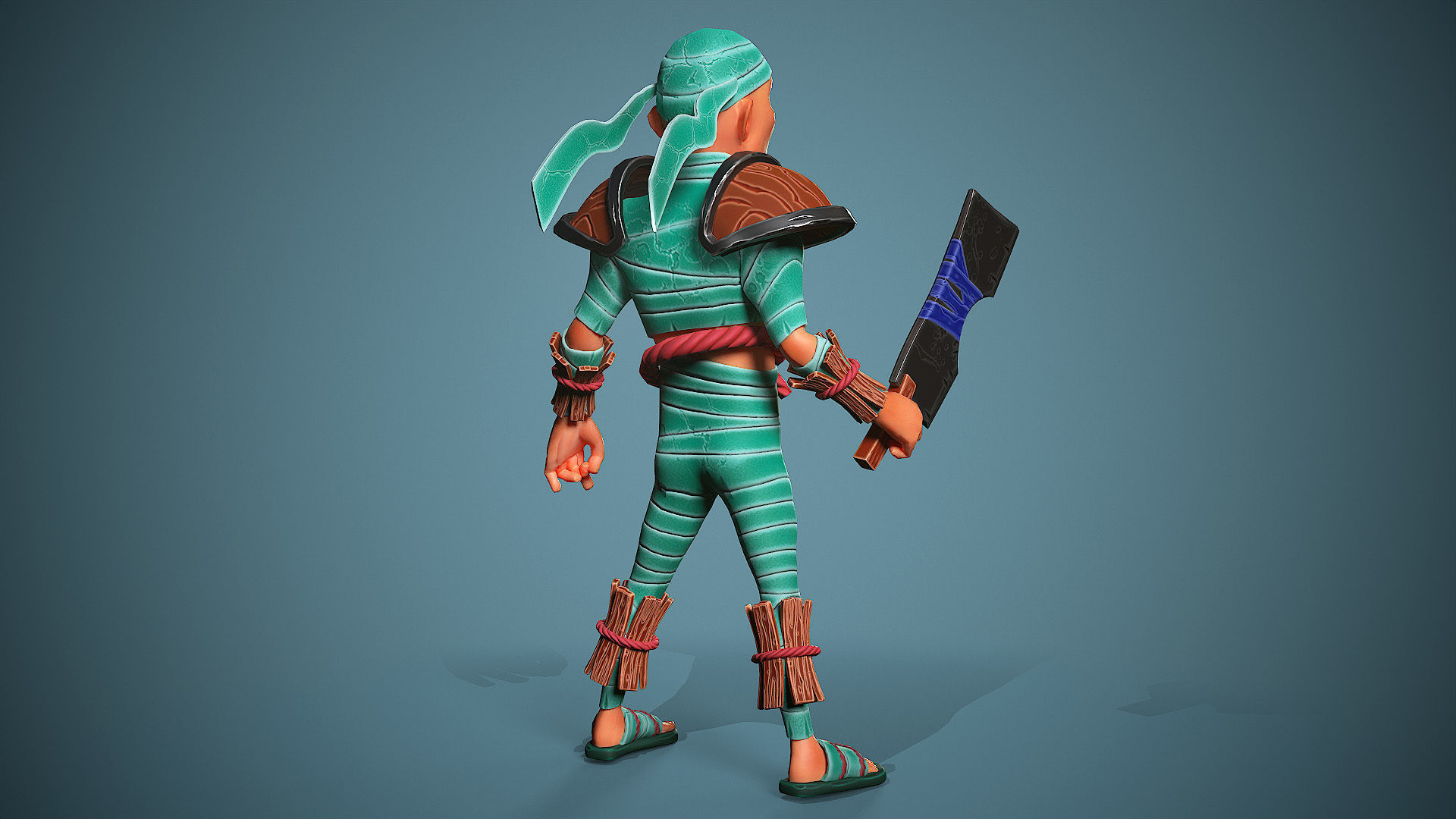 Warrior Frenk Low-poly 3D model_4
