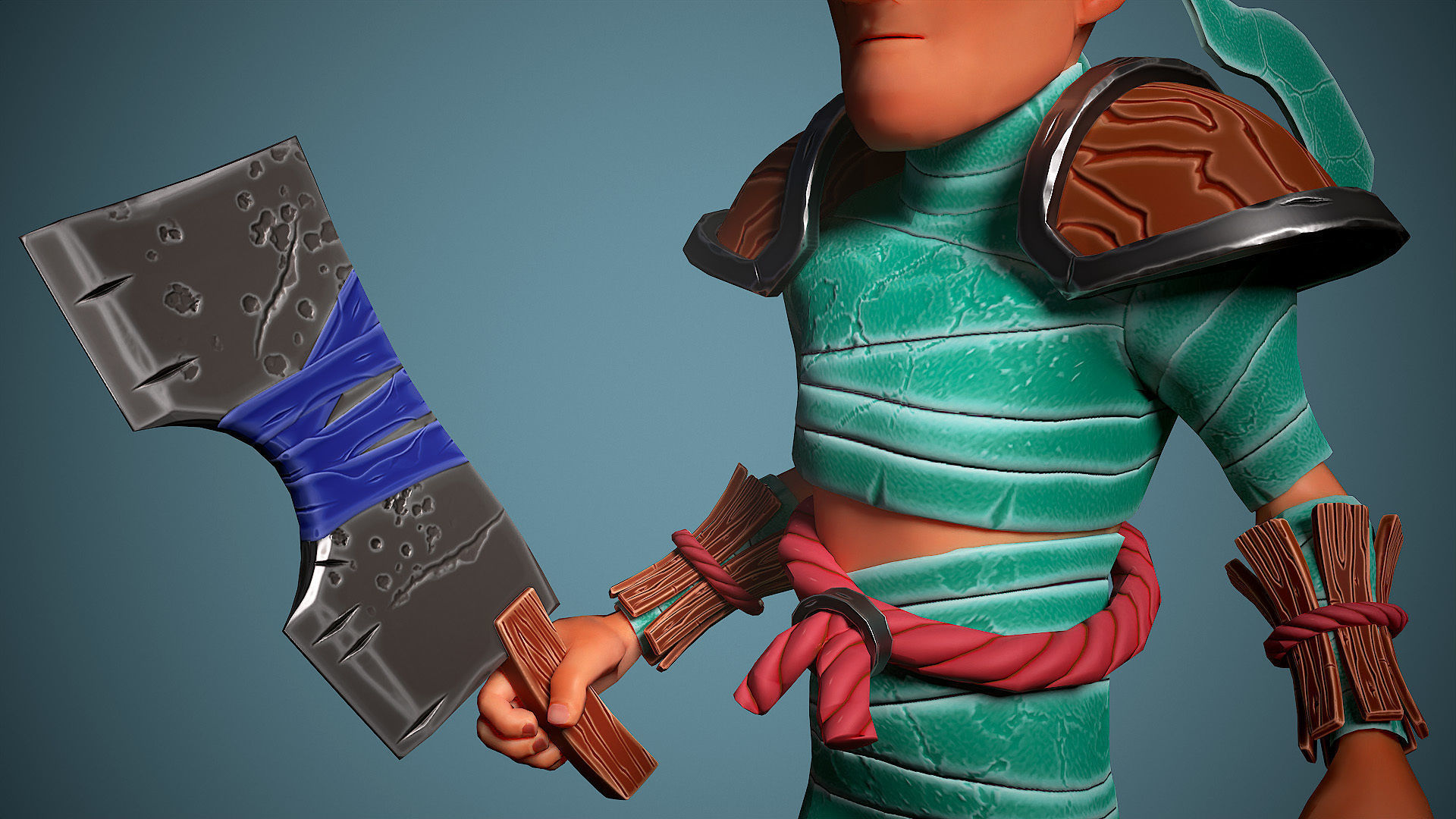 Warrior Frenk Low-poly 3D model_7