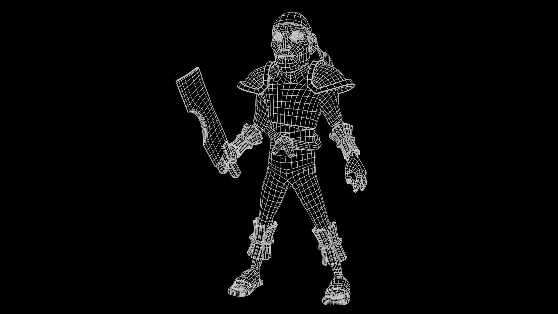 Warrior Frenk Low-poly 3D model_9