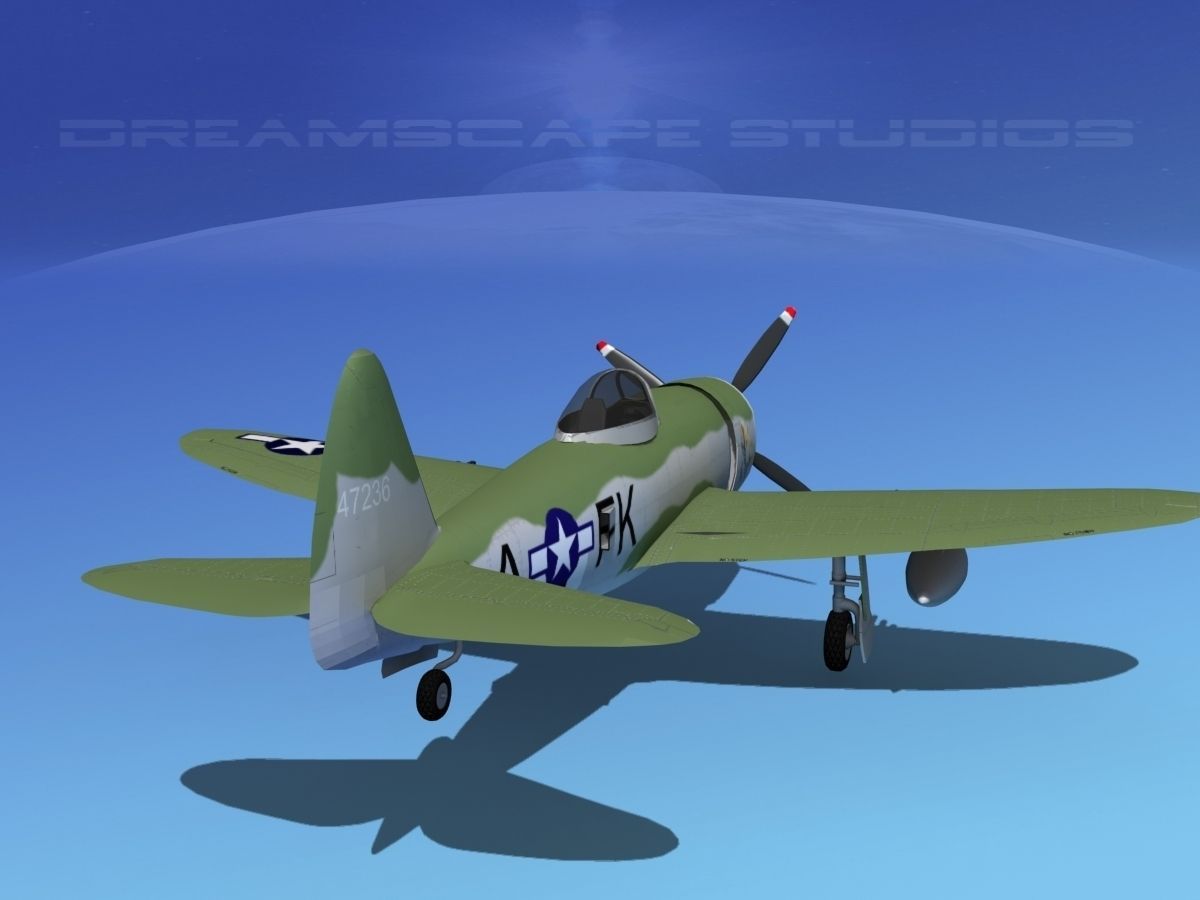 Republic P-47D Thunderbolt V09 3D model_6