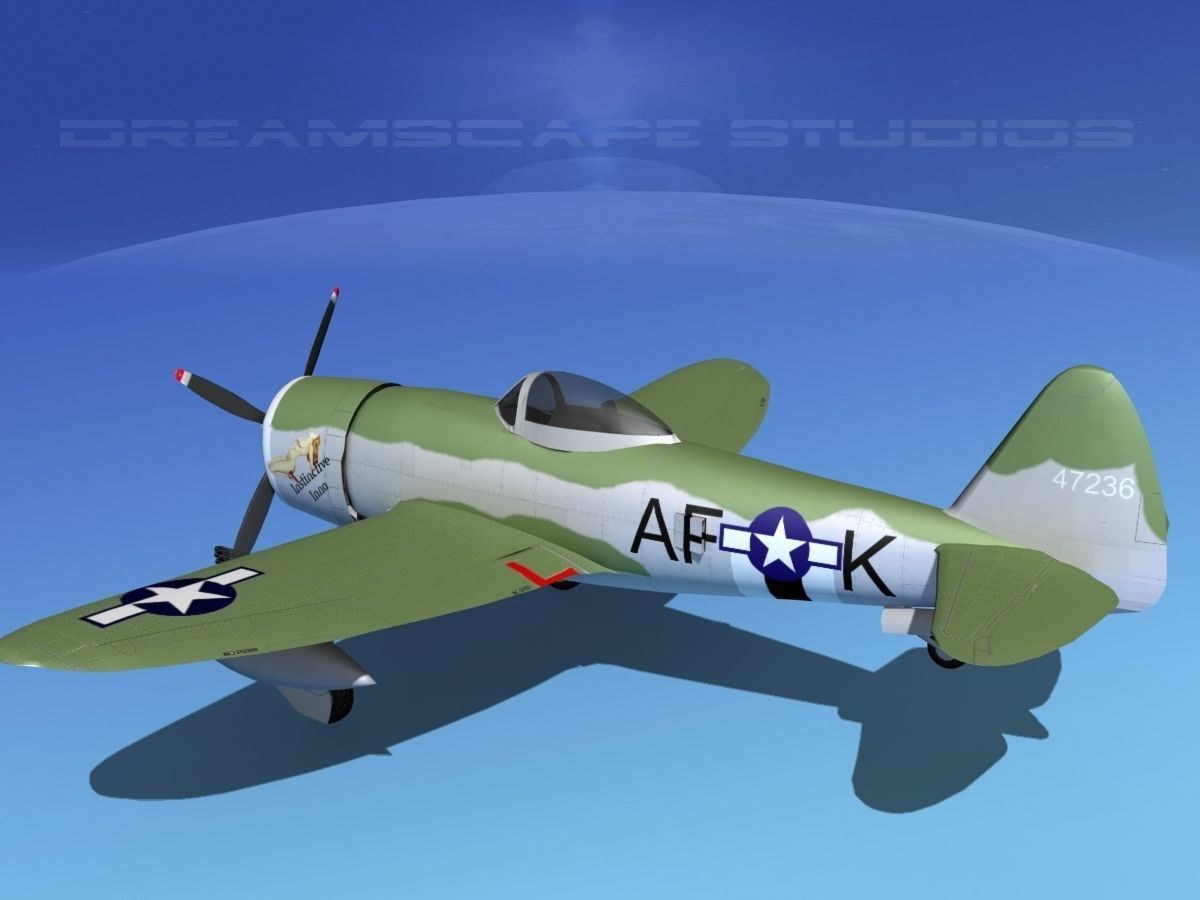 Republic P-47D Thunderbolt V09 3D model_8
