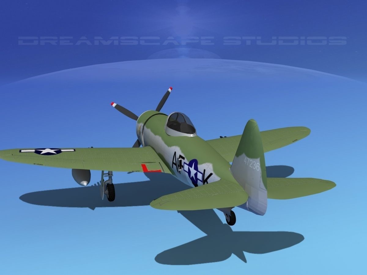 Republic P-47D Thunderbolt V09 3D model_7