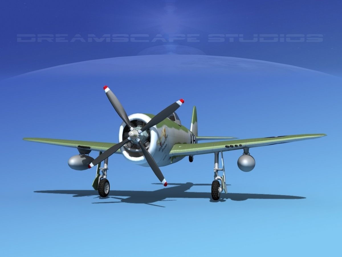 Republic P-47D Thunderbolt V09 3D model_1