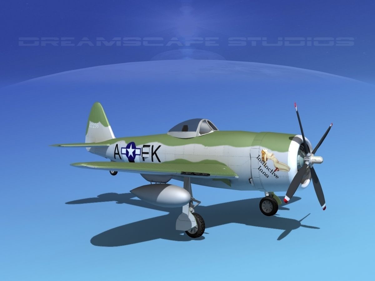 Republic P-47D Thunderbolt V09 3D model_3