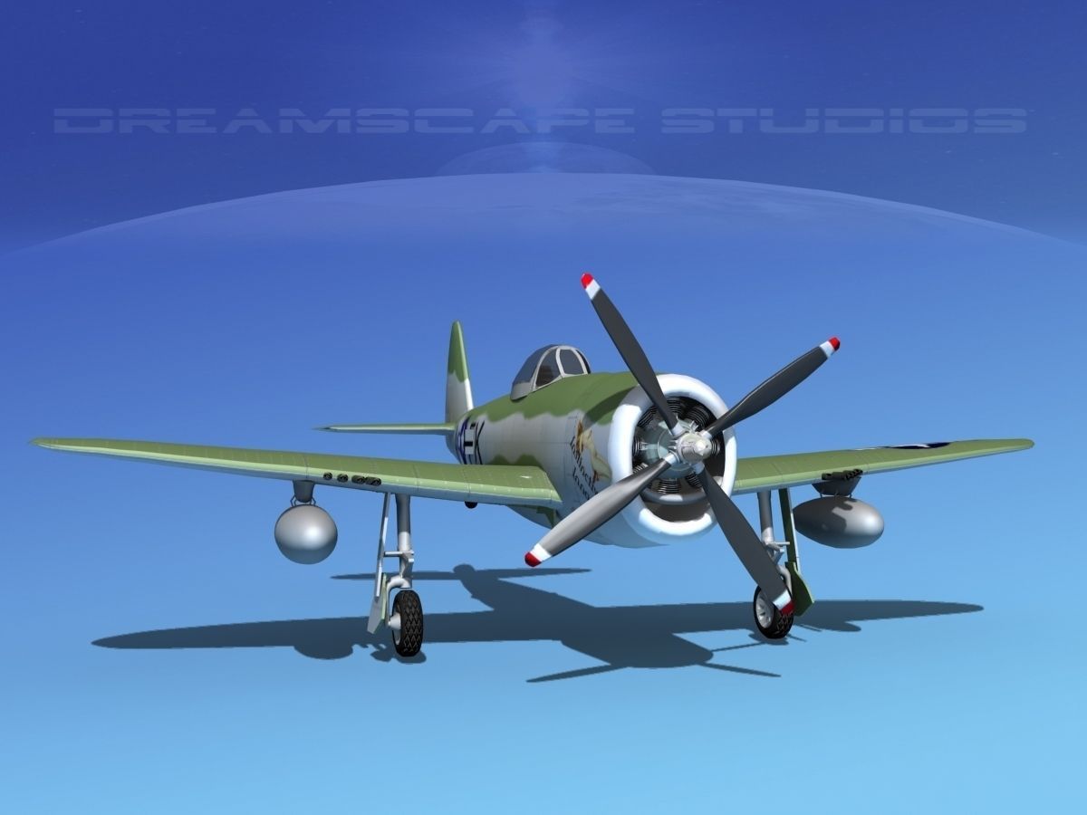 Republic P-47D Thunderbolt V09 3D model_2