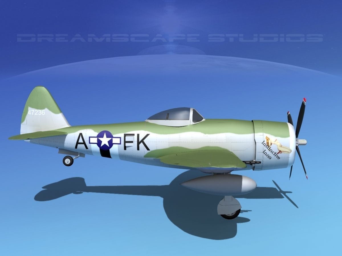 Republic P-47D Thunderbolt V09 3D model_4