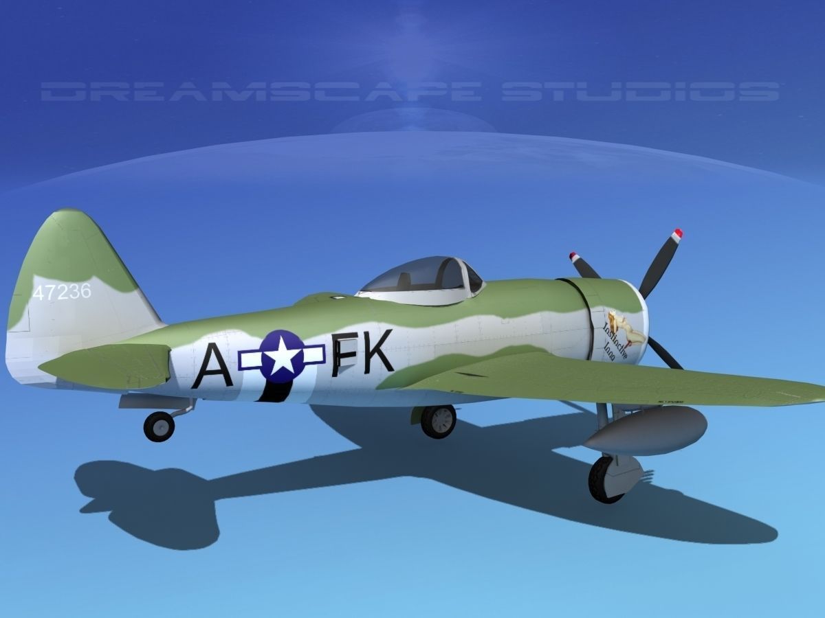 Republic P-47D Thunderbolt V09 3D model_5