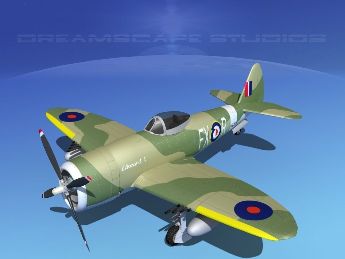 Republic P-47D Thunderbolt V10 3D model_10