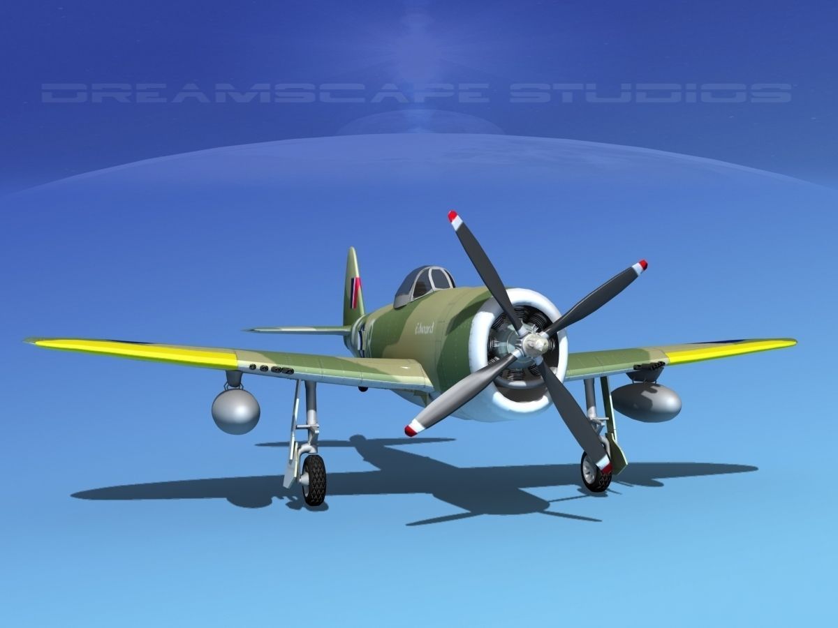 Republic P-47D Thunderbolt V10 3D model_2