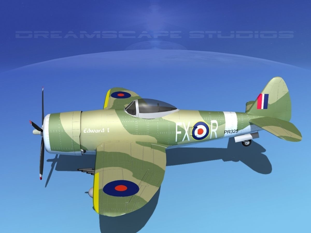 Republic P-47D Thunderbolt V10 3D model_9