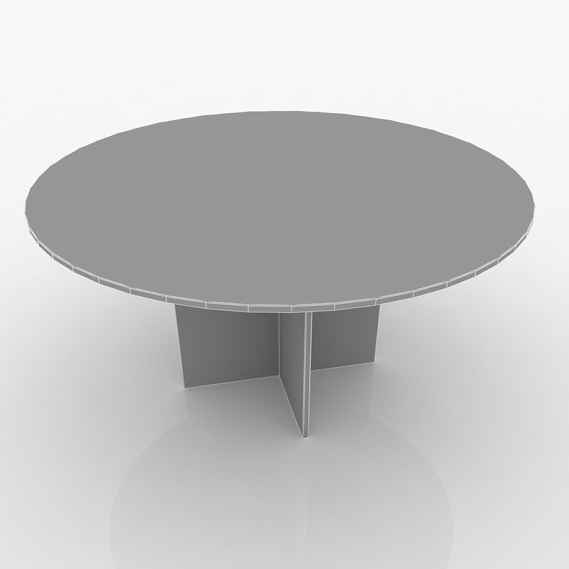 Round Meeting Table 3D model_3
