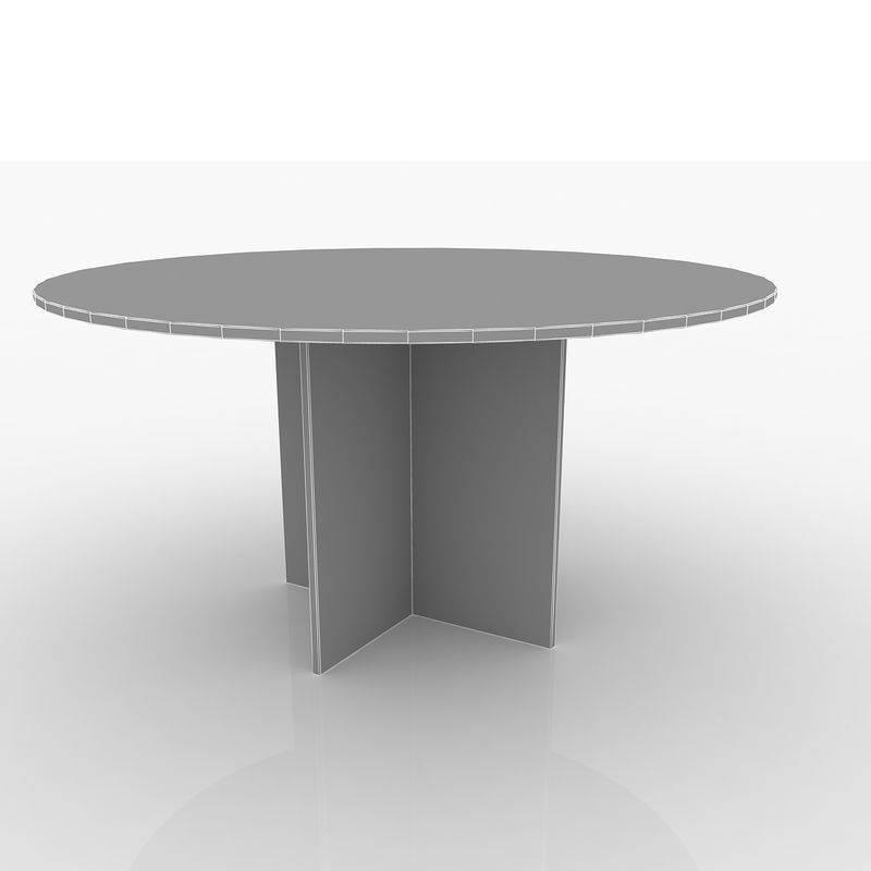Round Meeting Table 3D model_4