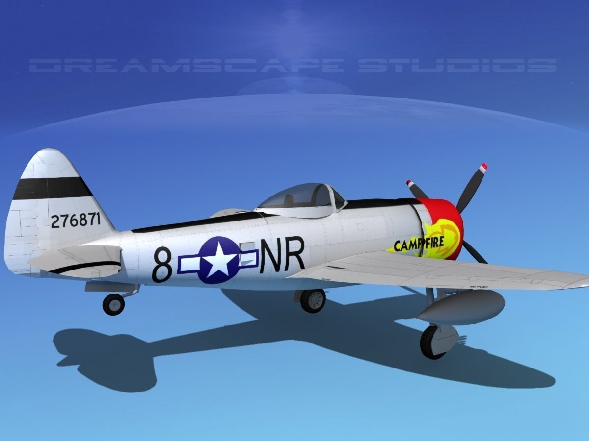 Republic P-47D Thunderbolt Campfire 3D model_6