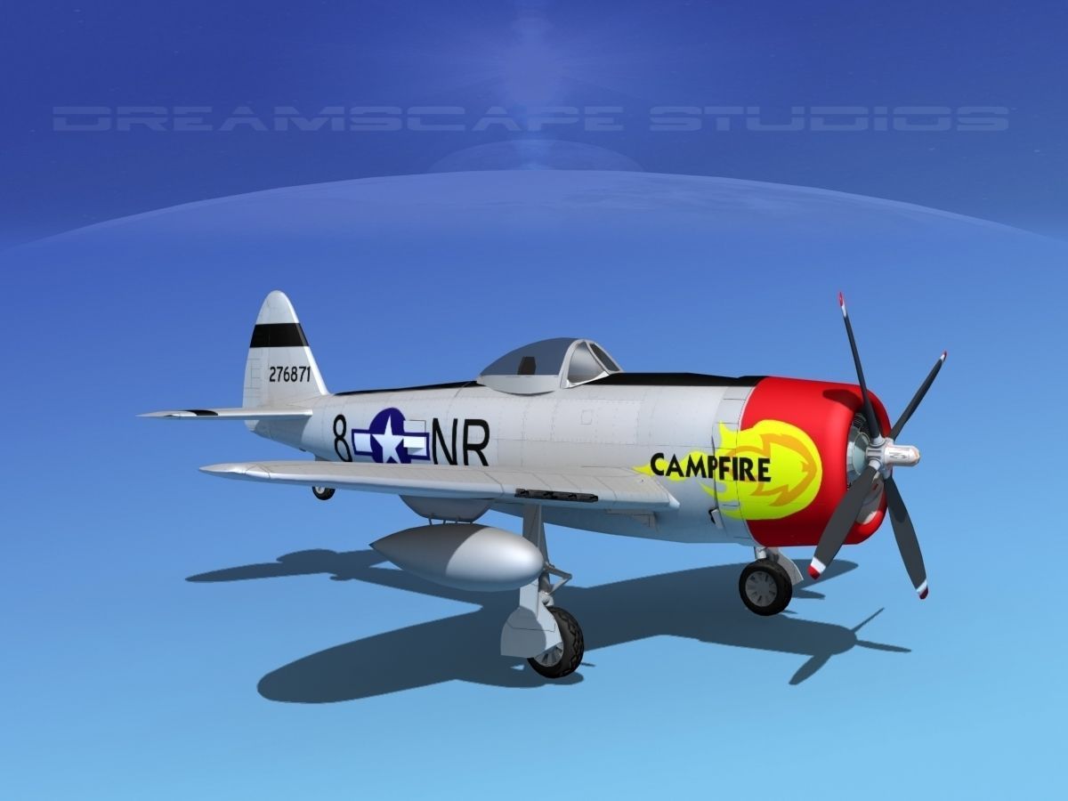 Republic P-47D Thunderbolt Campfire 3D model_4