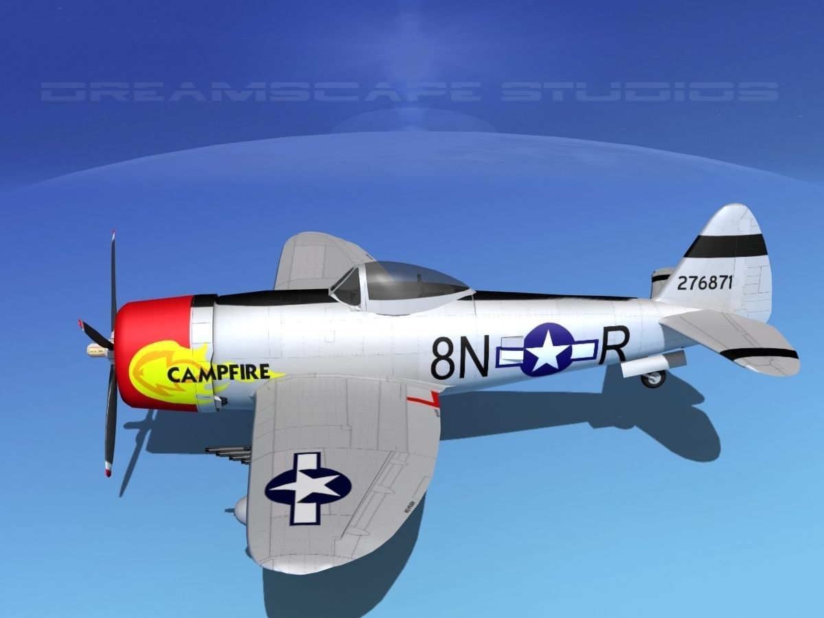 Republic P-47D Thunderbolt Campfire 3D model_10