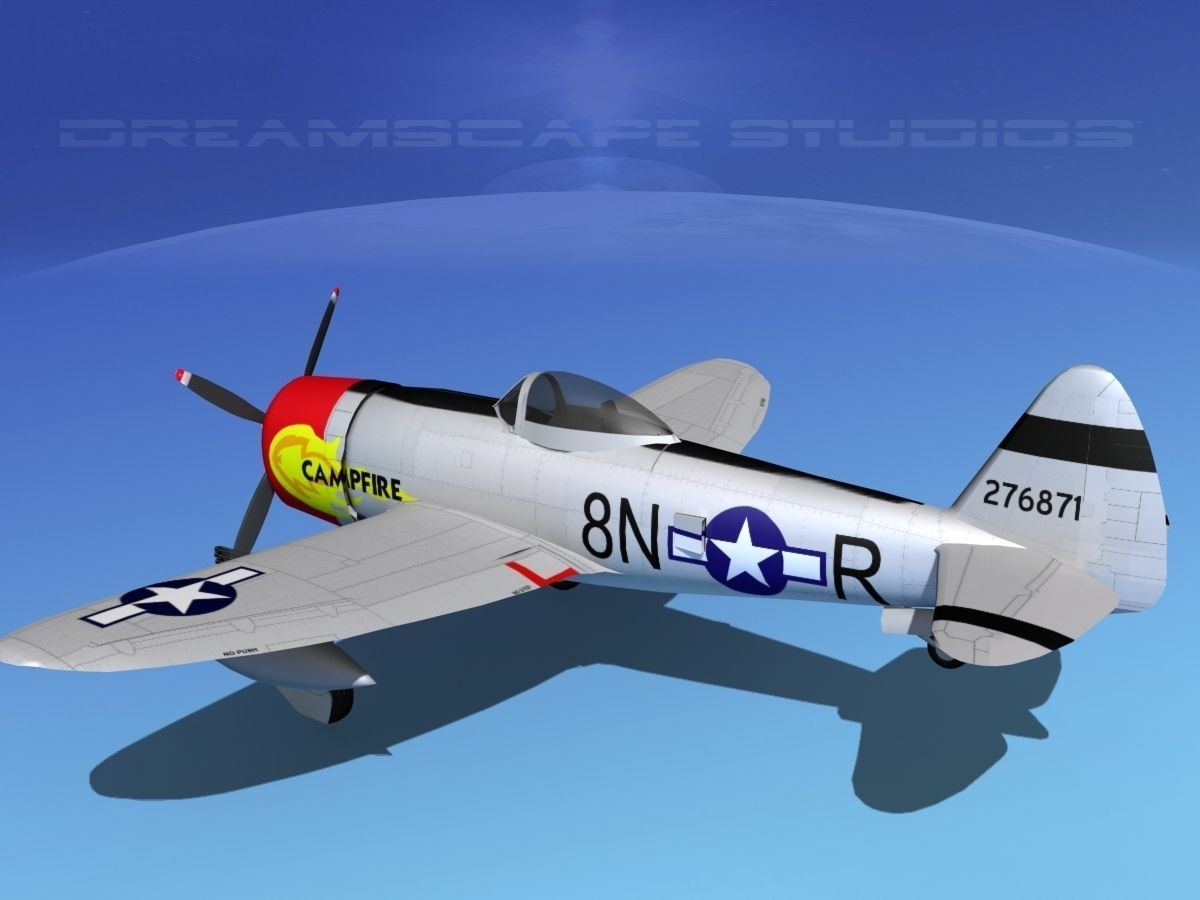 Republic P-47D Thunderbolt Campfire 3D model_9