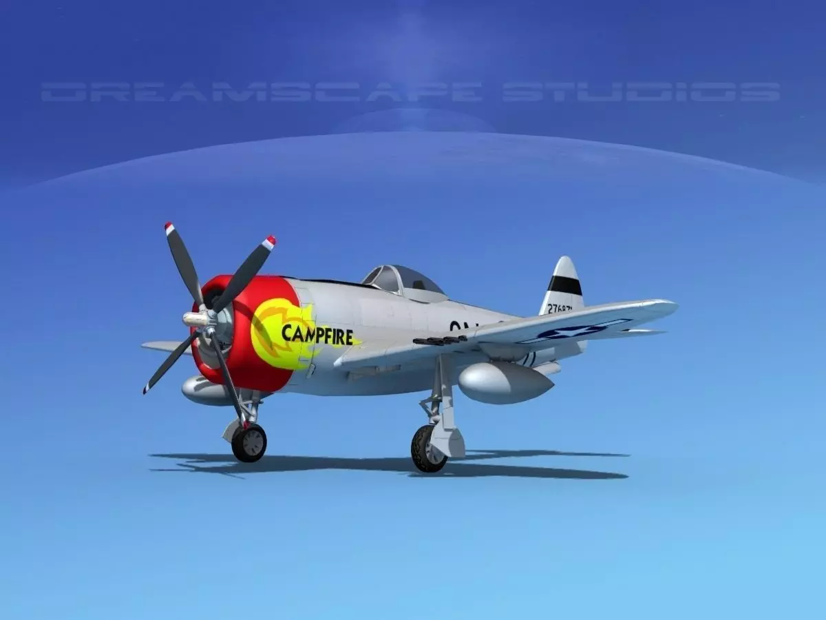 Republic P-47D Thunderbolt Campfire 3D model_0