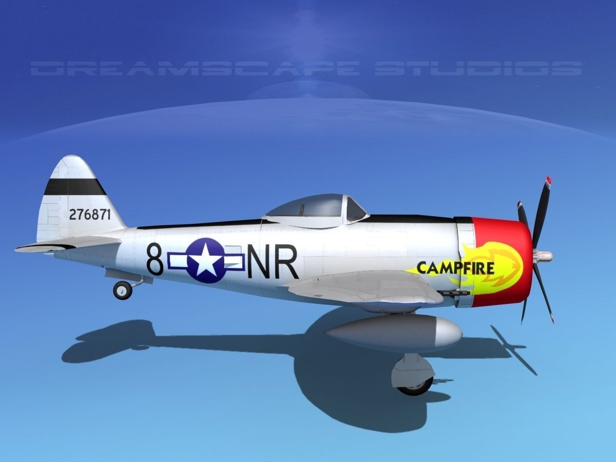 Republic P-47D Thunderbolt Campfire 3D model_5