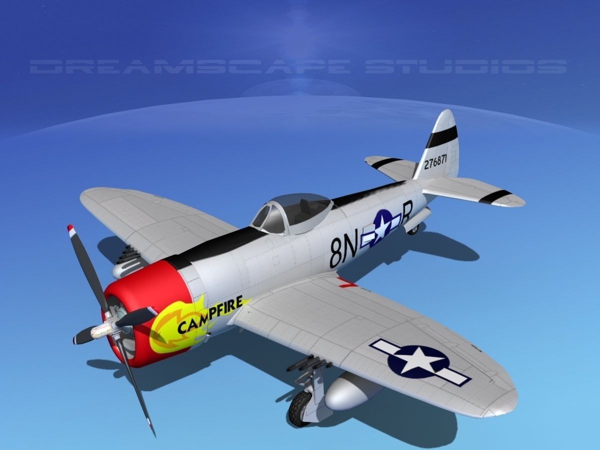 Republic P-47D Thunderbolt Campfire 3D model_11