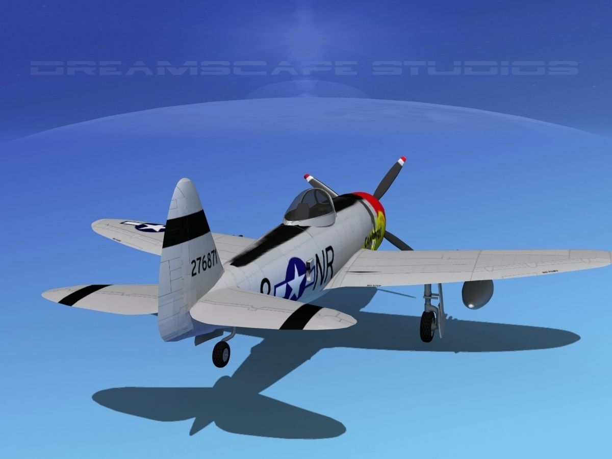 Republic P-47D Thunderbolt Campfire 3D model_7