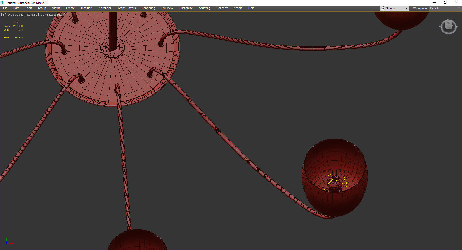 OVAL 8 ARM CHANDELIER Low-poly 3D model_4