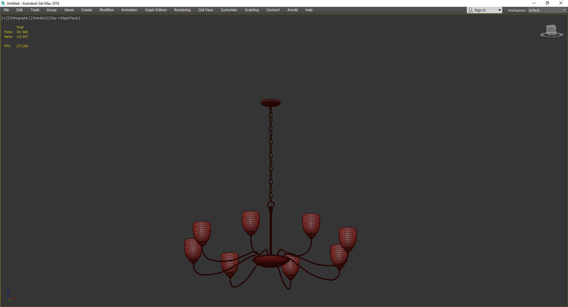OVAL 8 ARM CHANDELIER Low-poly 3D model_2