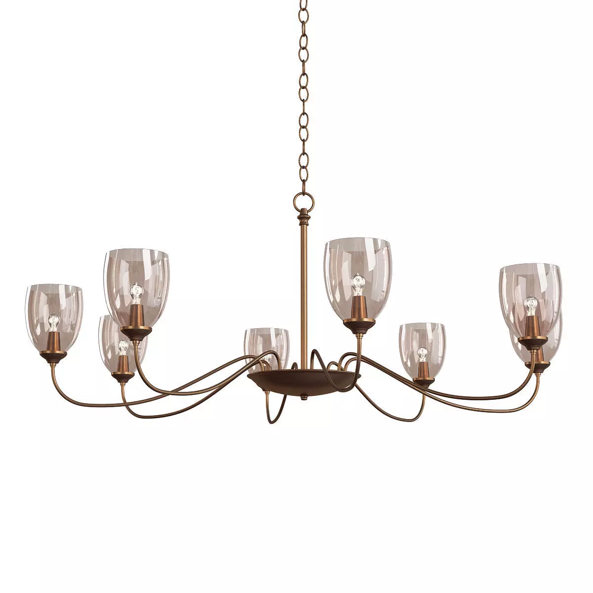 OVAL 8 ARM CHANDELIER Low-poly 3D model_0
