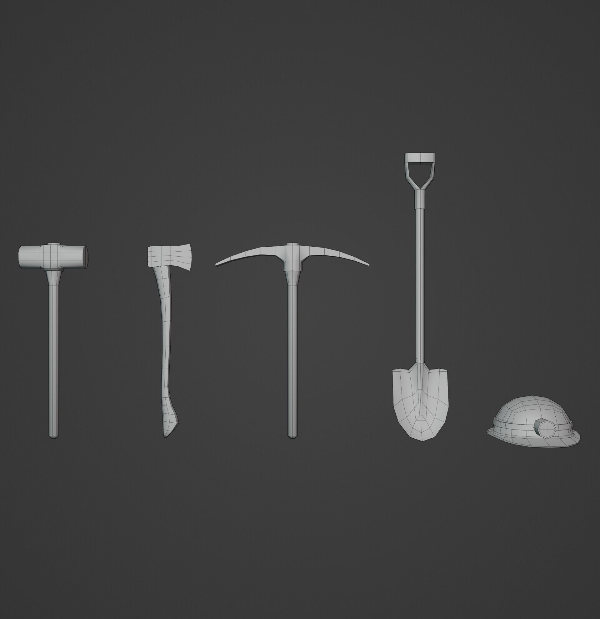 Mining Tool Pack Low-poly 3D model_1