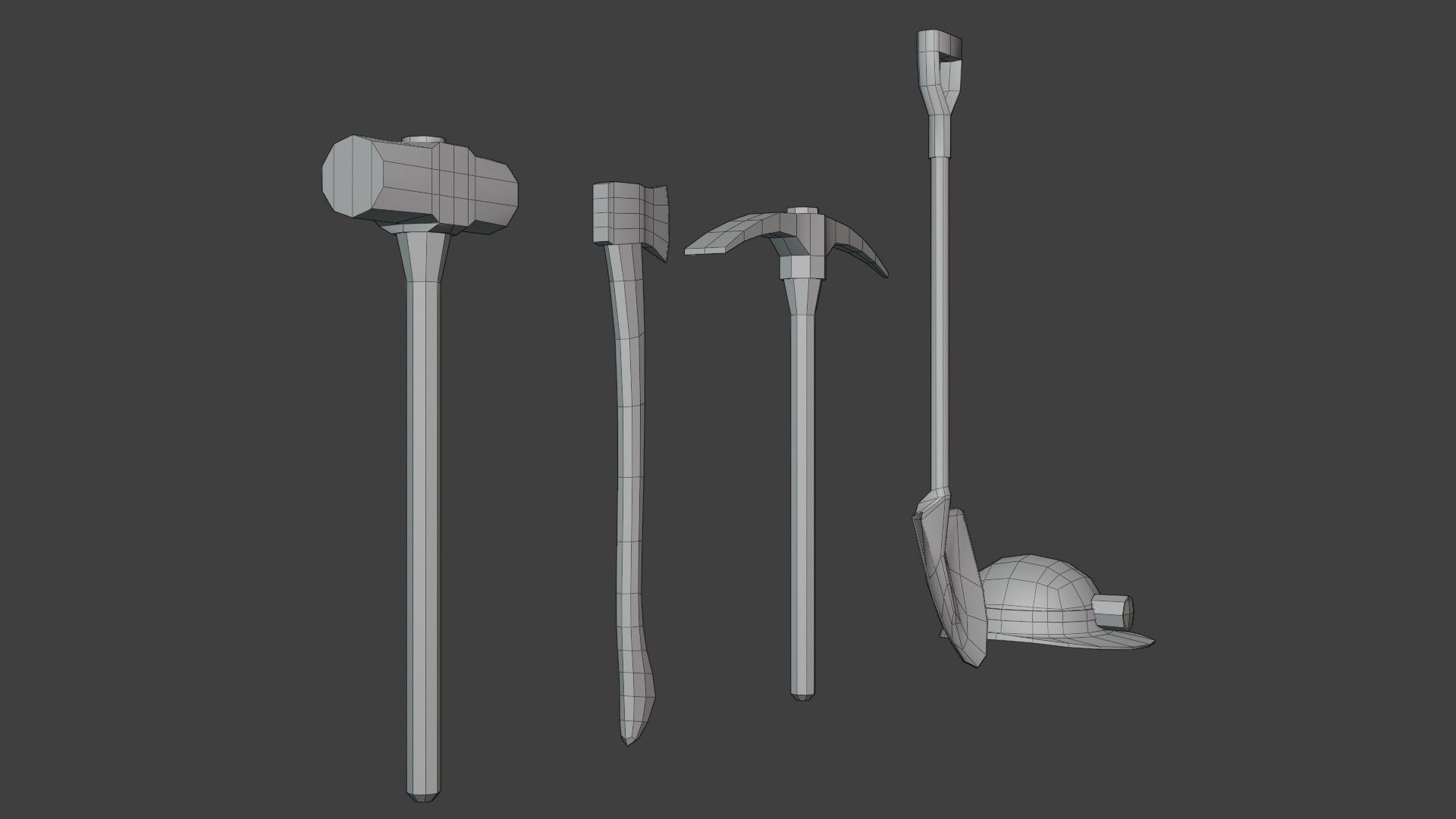 Mining Tool Pack Low-poly 3D model_6