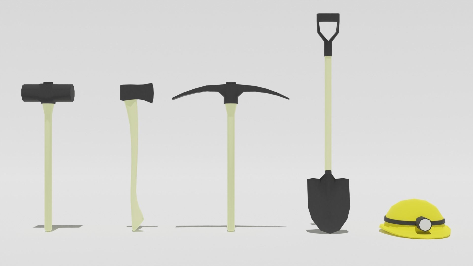 Mining Tool Pack Low-poly 3D model_2
