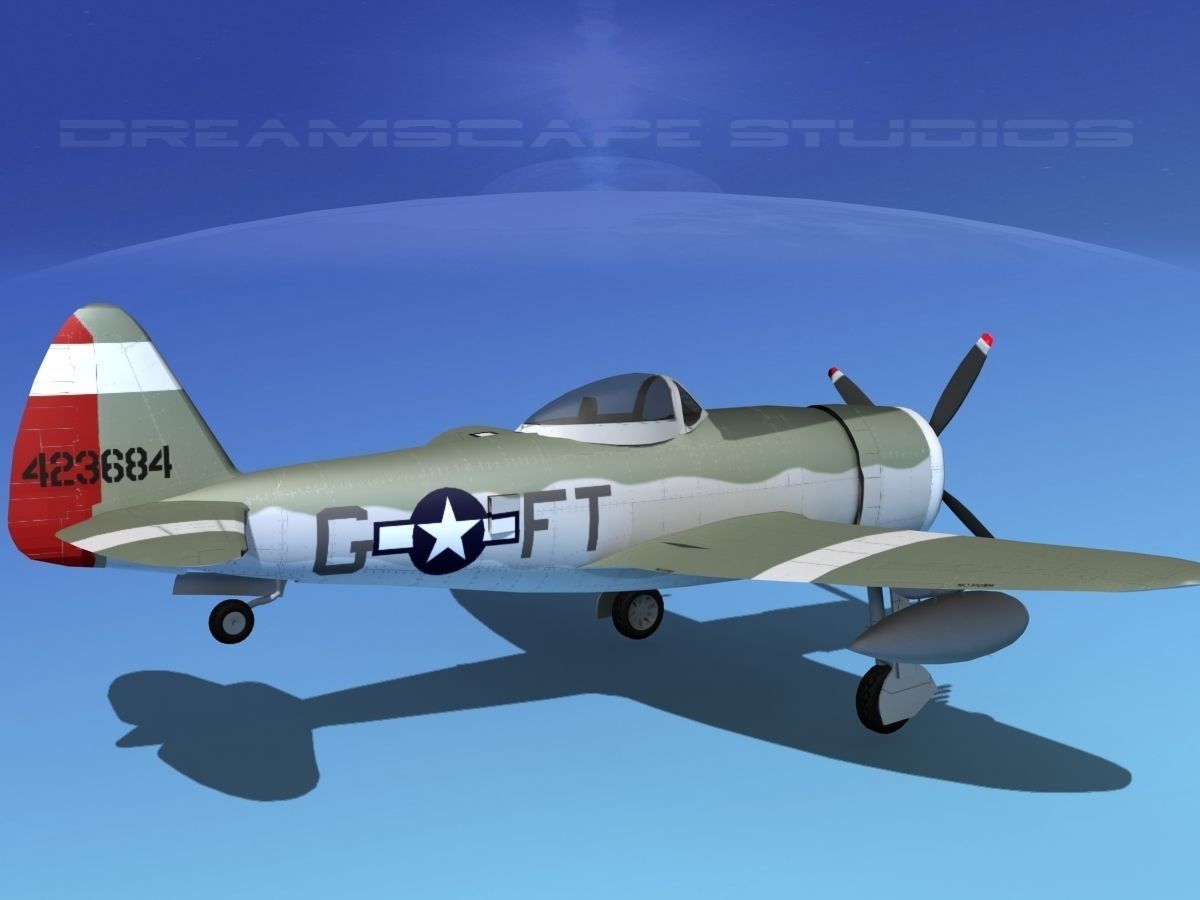 Republic P-47D Thunderbolt V12 3D model_5