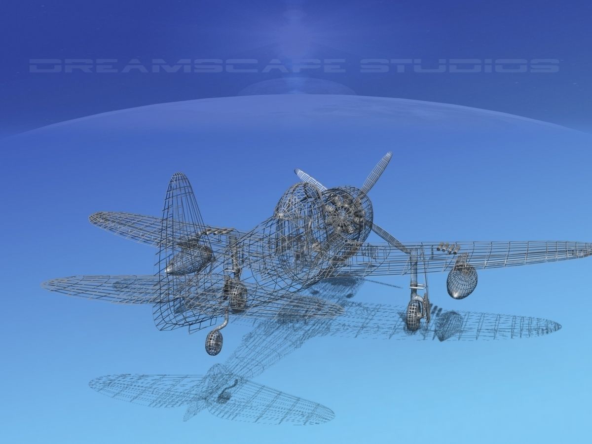 Republic P-47D Thunderbolt V12 3D model_19