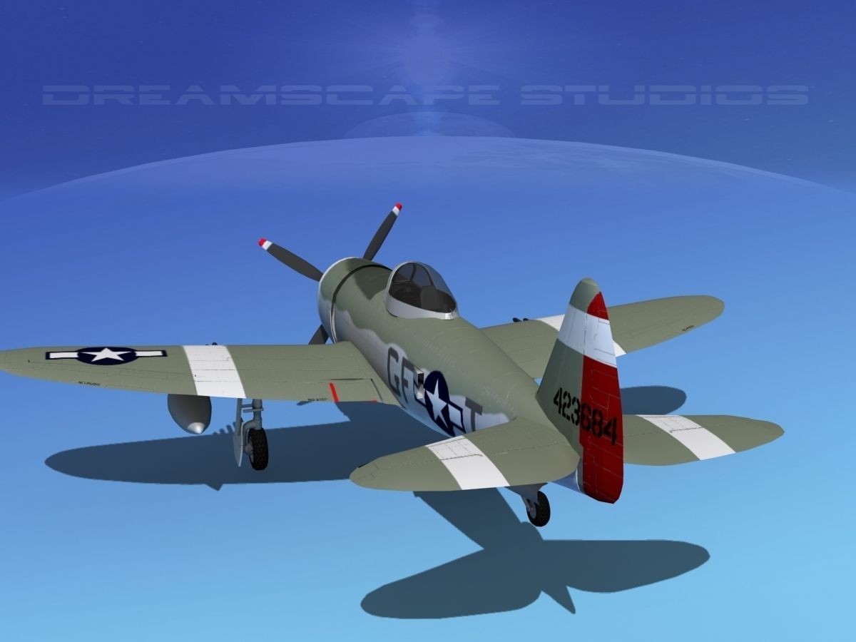 Republic P-47D Thunderbolt V12 3D model_7